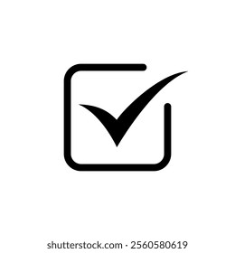 Tick, checkmark with square icon. Check mark sign symbol