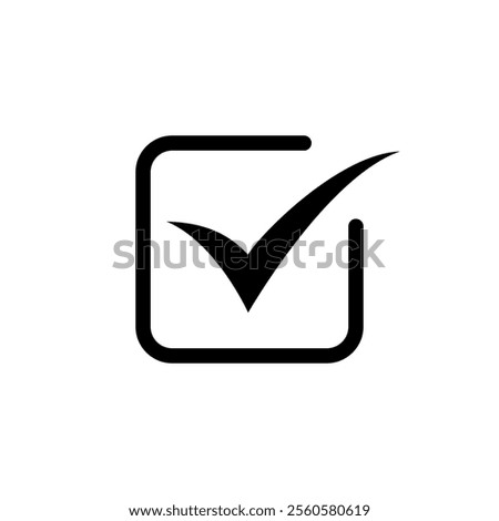 Tick, checkmark with square icon. Check mark sign symbol