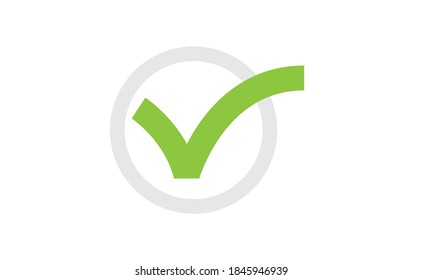 Tick checkmark vector icon. Green approval symbol. 