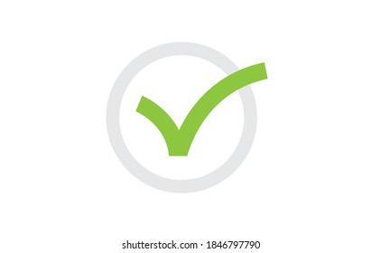Markieren Sie das Vektorsymbol. Grünes Genehmigungszeichen. 