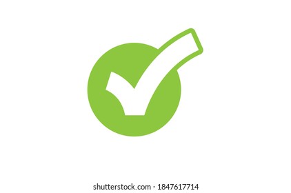 Marque el icono vector de marca de verificación. Símbolo verde de aprobación. 