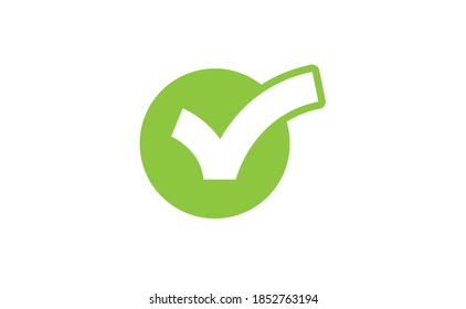 Marque el icono vector de marca de verificación. Símbolo verde de aprobación. 