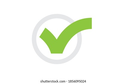 Tick checkmark vector icon. Green approval symbol. 
