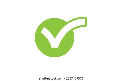 Marque el icono vector de marca de verificación. Símbolo verde de aprobación. 