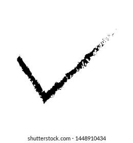 Tick checkmark Vector Illustration, green approval check mark doodle. Hand drawn approval icon