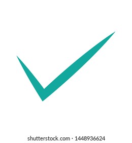 Tick checkmark Vector Illustration, green approval check mark doodle. Hand drawn approval icon