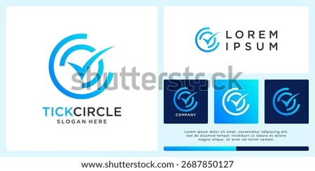 Tick circle logo design template