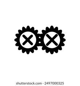 Tick and cross brush vector for printable designs, perfect for cartoon and line art projects