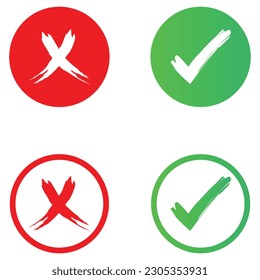 Tick and cross check mark design.