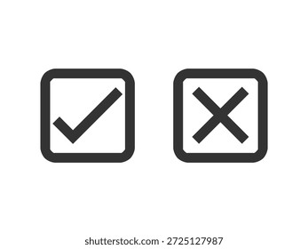 Tick and Cross checkmark vector icons in line style design for website design, app, UI, isolated on white background. Editable stroke, Correct and wrong icon set . Tick and cross icon

Informasi penting