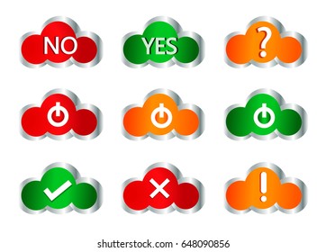 tick and cross cloud icons