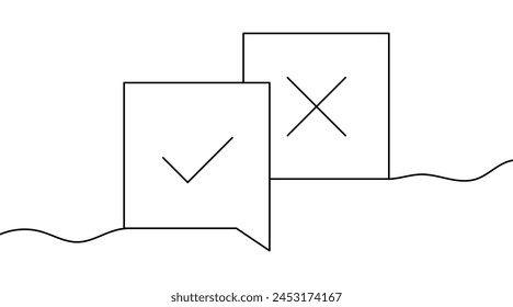 Tick cross drawing with one line