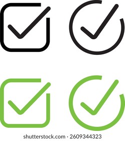 Tick, cross icon button set, check mark icon button set. Thumb up and thumb down sign.Tick box, checkbox symbol sign vector illustration.
