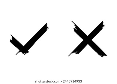 The tick and cross icon, representing approval and rejection in various contexts