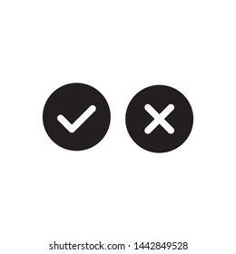 Tick Cross Icon Vector Illustration 