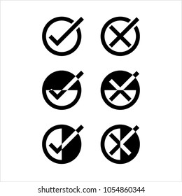 Tick Cross Mark Icon Vector Art Illustration