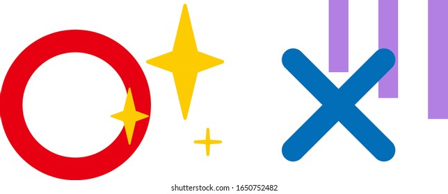 Tick or cross mark isolated vector image.