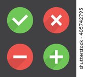 Tick, cross, plus, minus icon set