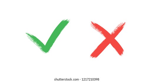 tick cross sign elements. vector buttons for vote, election choice, check marks, approval signs design. Red X, green OK and blue question symbol icons. list marks, survey signs.