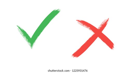 tick cross sign elements. vector buttons for vote, election choice, check marks, approval signs design. Red X, green OK and blue question symbol icons. list marks, survey signs.