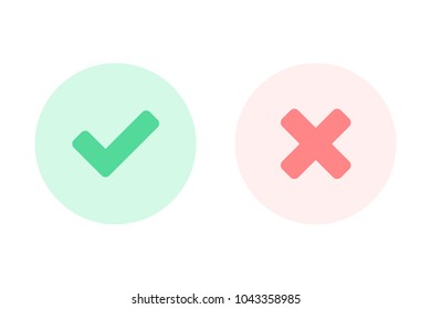 Tick and Cross signs. Check mark icons