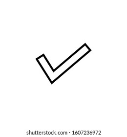 Tick and cross signs, checkmark icon in outline style on white background