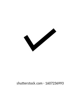 Tick and cross signs, checkmark icon in black flat design on white background