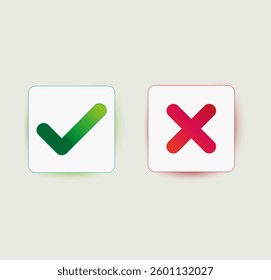 Tick And Cross Signs Icons illustration