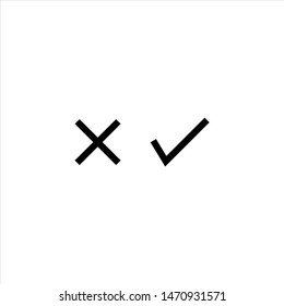 tick and cross signs. isolated on a white background. Simple sign graphic design. vector illustration