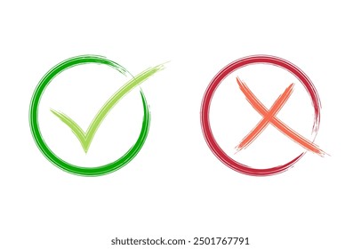 Tick and cross signs vector
