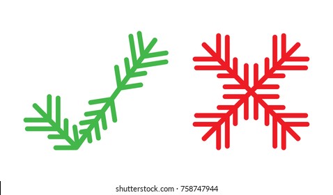 Tick and cross snowflakes