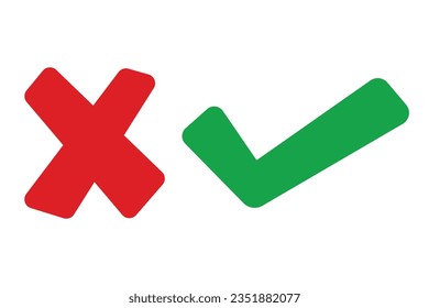 tick and cross symbol vector
