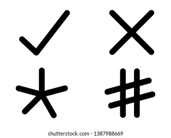 tick and cross vector. icon symbol