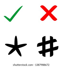 tick and cross vector. icon symbol