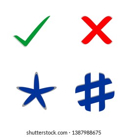 tick and cross vector. icon symbol