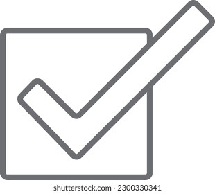 Tick Feedback icon with black outline style. correct, check, choice, mark, ok, checkmark, yes. Vector illustration