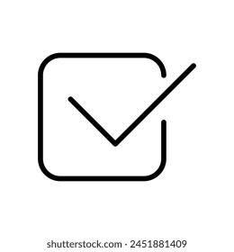 Tick feedback outline vector icon isolated on white background. Tick feedback line vector icon for web, mobile and ui design