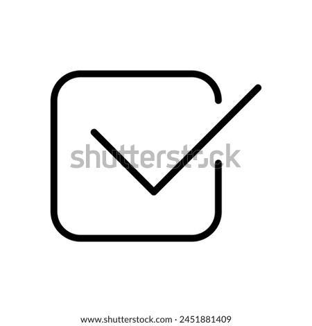 Tick feedback outline vector icon isolated on white background. Tick feedback line vector icon for web, mobile and ui design