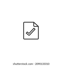 tick file line icon, outline vector sign, pixel perfect icon