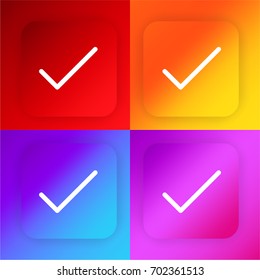 Tick four color gradient app icon set