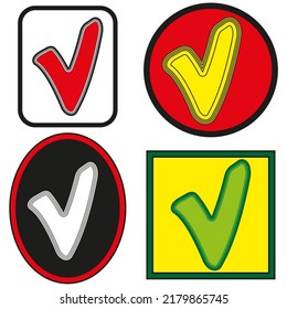 Tick frame. Check mark icon. Vector illustration. Stock image.