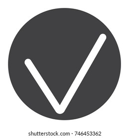 Tick glyph icon, web and mobile, check sign vector graphics, a solid pattern on a white background, eps 10.
