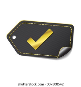 Tick Golden Vector Icon Design