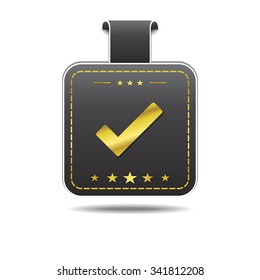 Tick Golden Vector Icon Design