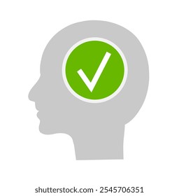 A tick in the head on a white background. The Concept of Ordered Thoughts and Solved Problems