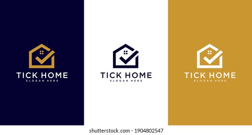 tick House Logo Design Vector Template