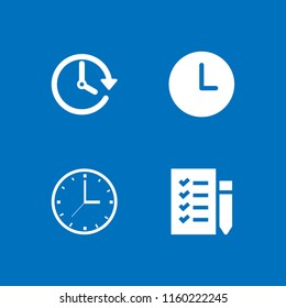 tick icon. 4 tick set with checklist and clock vector icons for web and mobile app