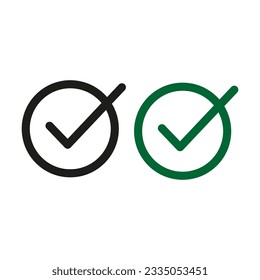 Tick-Symbol. Markierungssymbol anklicken. Akzeptieren Sie das Symbol genehmigen. Vektorgrafik. EPS10.