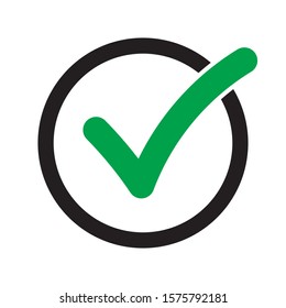 Tick icon. Check mark, verify icon, vector symbol.