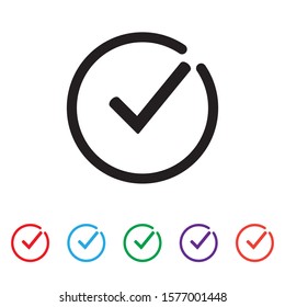 Tick icon. Check mark, verify icon, vector symbol.